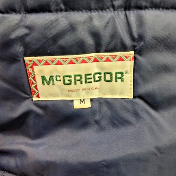 Vintage Union McGregor Mens Sportswear Quilted Jacket Navy Blue Medium *callout - Picture 2 of 11